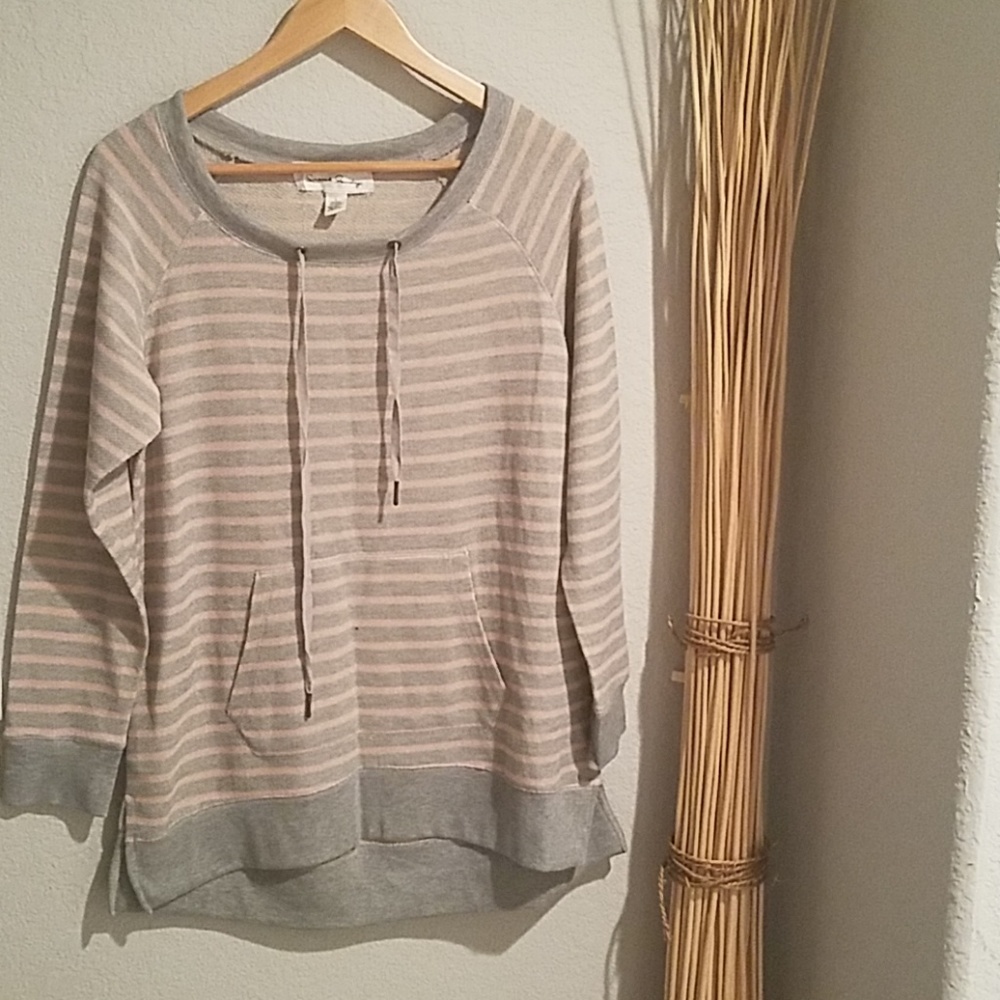 French Laundry Sweatshirt Pink Grey Striped